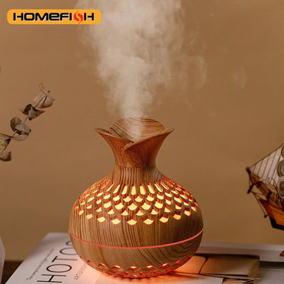 300Ml USB Air Humidifier Mini Humidifier Desktop Humidifier Hollow Vase Shape Humidifier with Colorful Night Lights