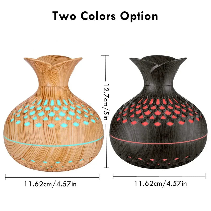 300Ml USB Air Humidifier Mini Humidifier Desktop Humidifier Hollow Vase Shape Humidifier with Colorful Night Lights