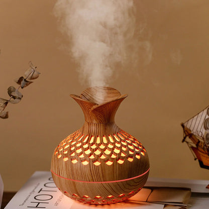 300Ml USB Air Humidifier Mini Humidifier Desktop Humidifier Hollow Vase Shape Humidifier with Colorful Night Lights